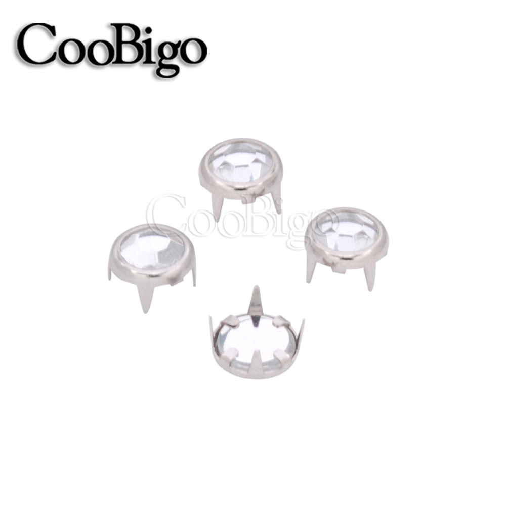 100 Stück 6 mm Strass-Kristallnieten, runde Nieten, Punk-DIY-Nagelköpfe für Kleidung, Schuhe, Taschen, Hut, Ledergürtel, Spikes: Zimt