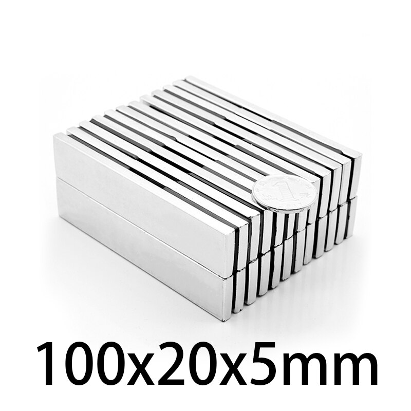 1-5Pc 100X20X5Mm Super Krachtige Neodymium Magneet 100Mm X 20Mm X 5Mm Ndfeb Magneet 100*20*5Mm Magneten