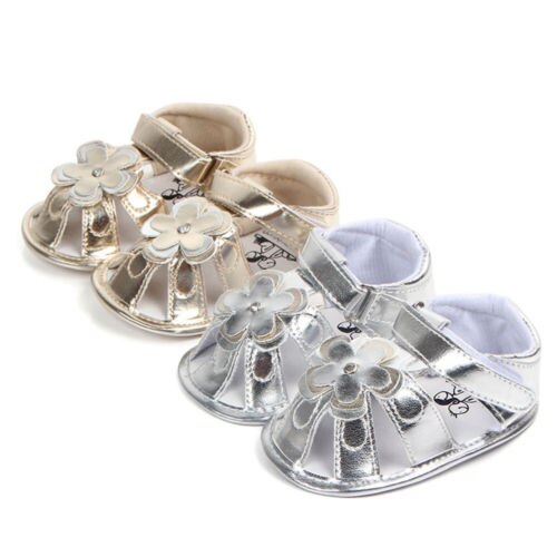 Summer 0-18M Baby Girls Floral Sandal Anti-Slip Leather Crib Shoes Prewalker Cute Casual Soft Shoes