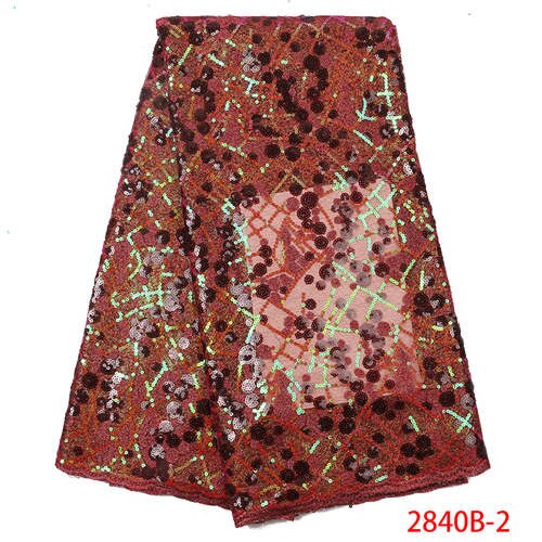 Organza Lace Fabric Fabric French Net Embroidery Sequins Tulle Fabric Lace for Wedding Dresses KS2840B-3: Picture 2