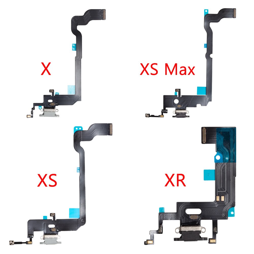 10 sztuk/partia ładowania Flex Cable dla iPhone 7 8 Plus XR XS max X USB ładowarka Port złącze dokujące z mikrofonem Flex Cable
