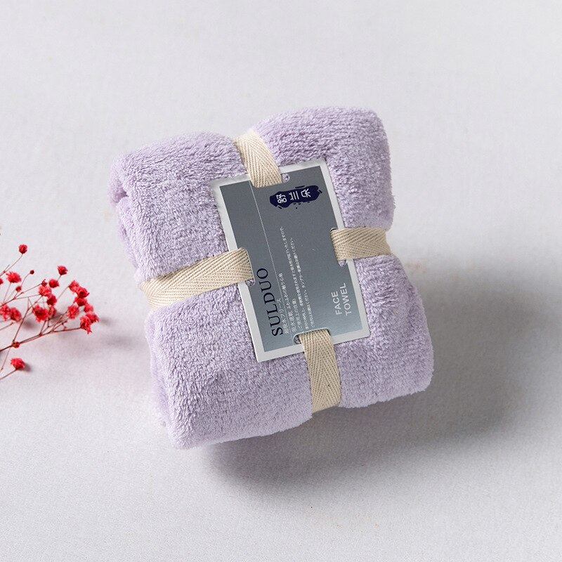 Dikker Microfiber Koraal Fluwelen Droog Haar Handdoek Zachte Super Absorberende Gym Yoga Volwassen Douche Quick Droog Thuis Keuken Gezicht handdoek: light purple