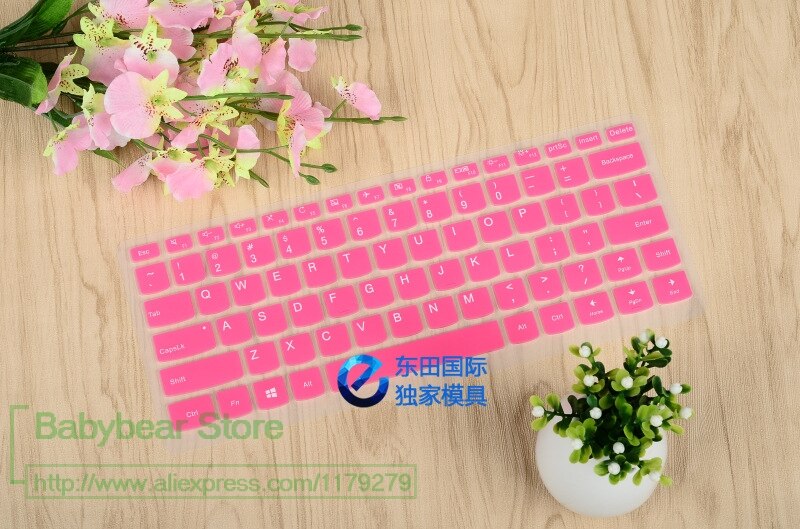 14 inch Siliconen Toetsenbord Beschermer Cover Skin voor Lenovo Ideapad 310 V310-14ISK 510 S yoga 310 S 710 -14 v310 yoga 710: pink