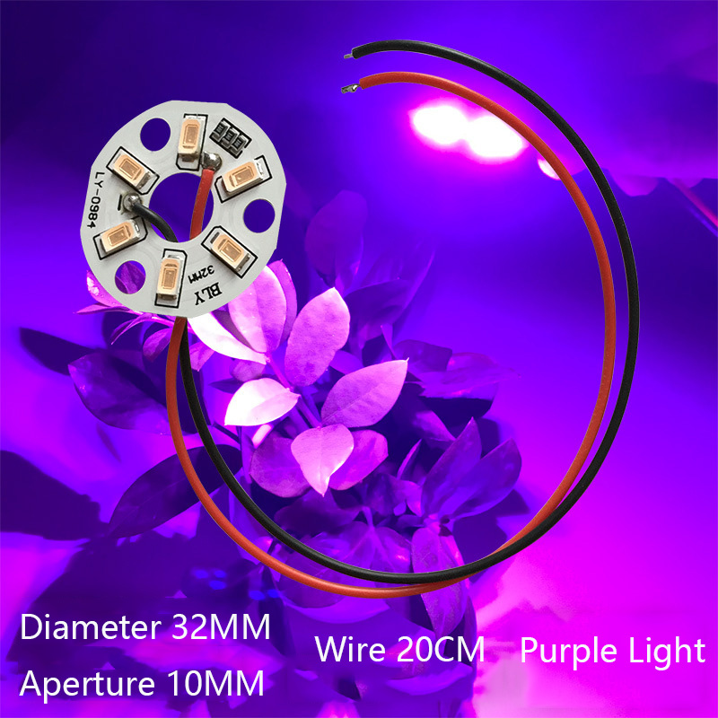 Chip de luces LED de colores, placa de bombilla de transformación redonda, fuente de luz, diámetro de 32MM, verde, azul, rojo, Morado, blanco, 5/10 piezas, 3W: Plata / 40 W