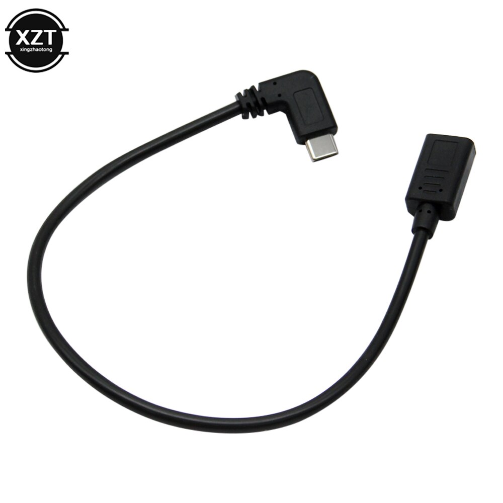 Usb 3.1 tipo c macho para fêmea cabo adaptador 90 graus extensão cabo de dados cabo extensor cabo usb c cabo de carregamento de dados