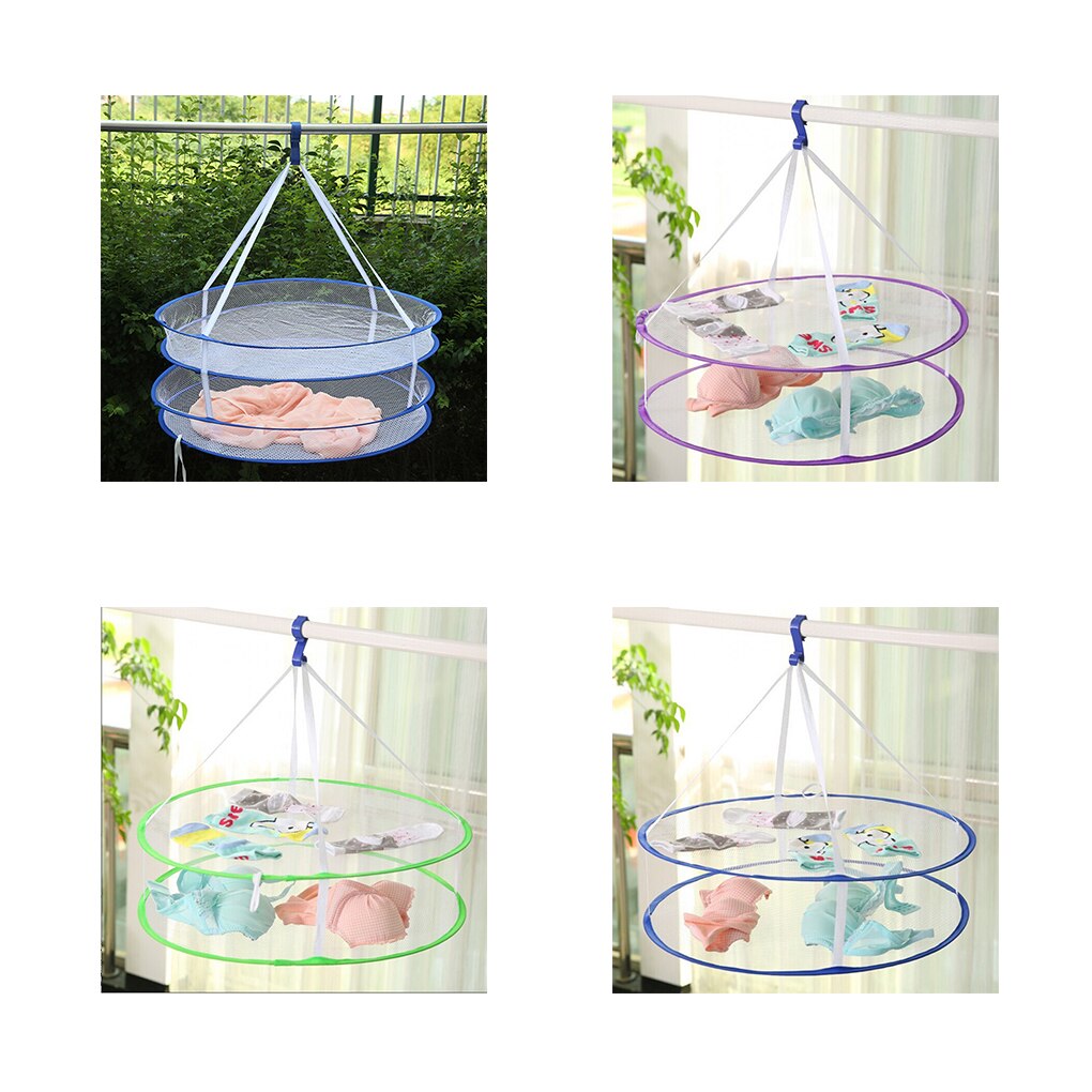 Tendedero con gancho plegable para ropa, cesta de lavandería, red secadora, 5 estilos, Super útil S