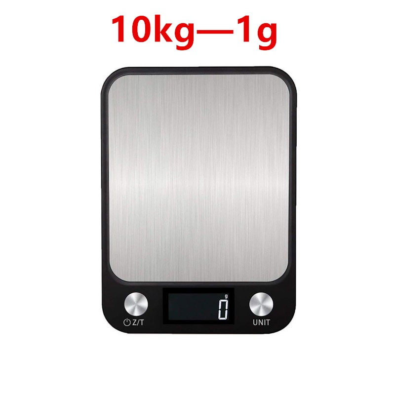 Digital Multi-function Food Kitchen Scale 5kg/1g Stainless Steel Electronic scales LCD Display digital scale for Household black: 10kg-1g