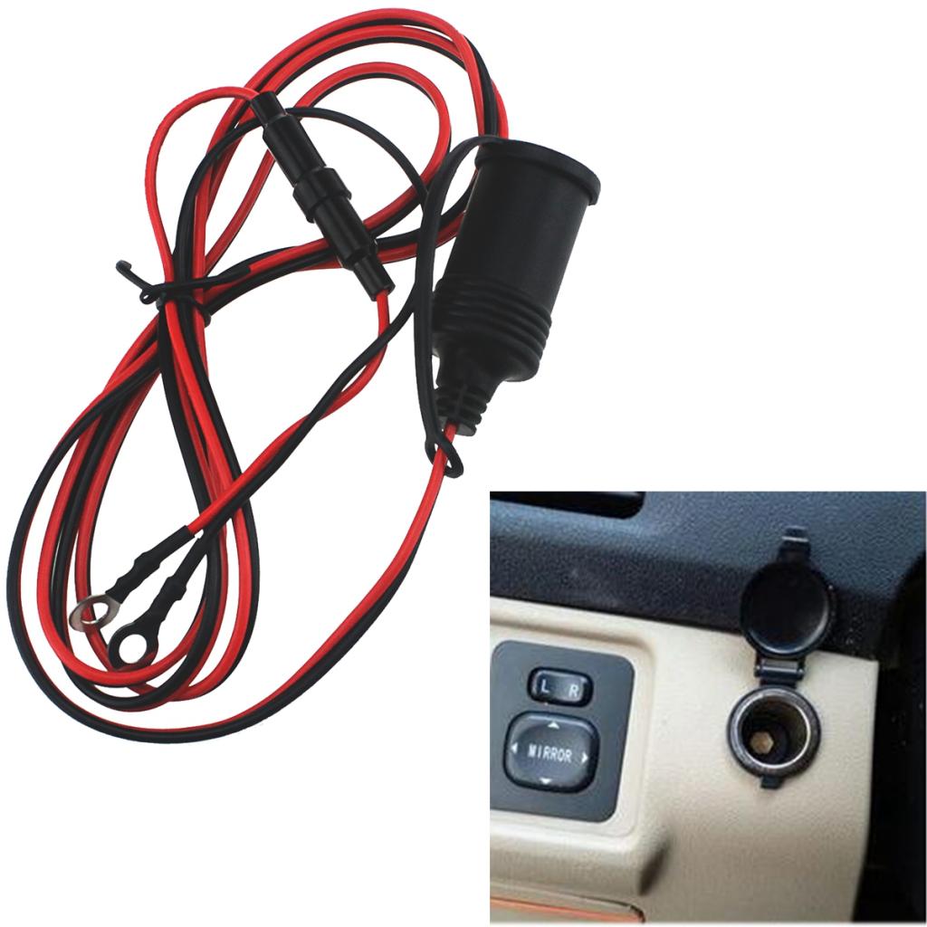 Waterproof 12 Volt Outlet Power Socket Car Truck Motorcycle Lighter Plug With Fuse Wire