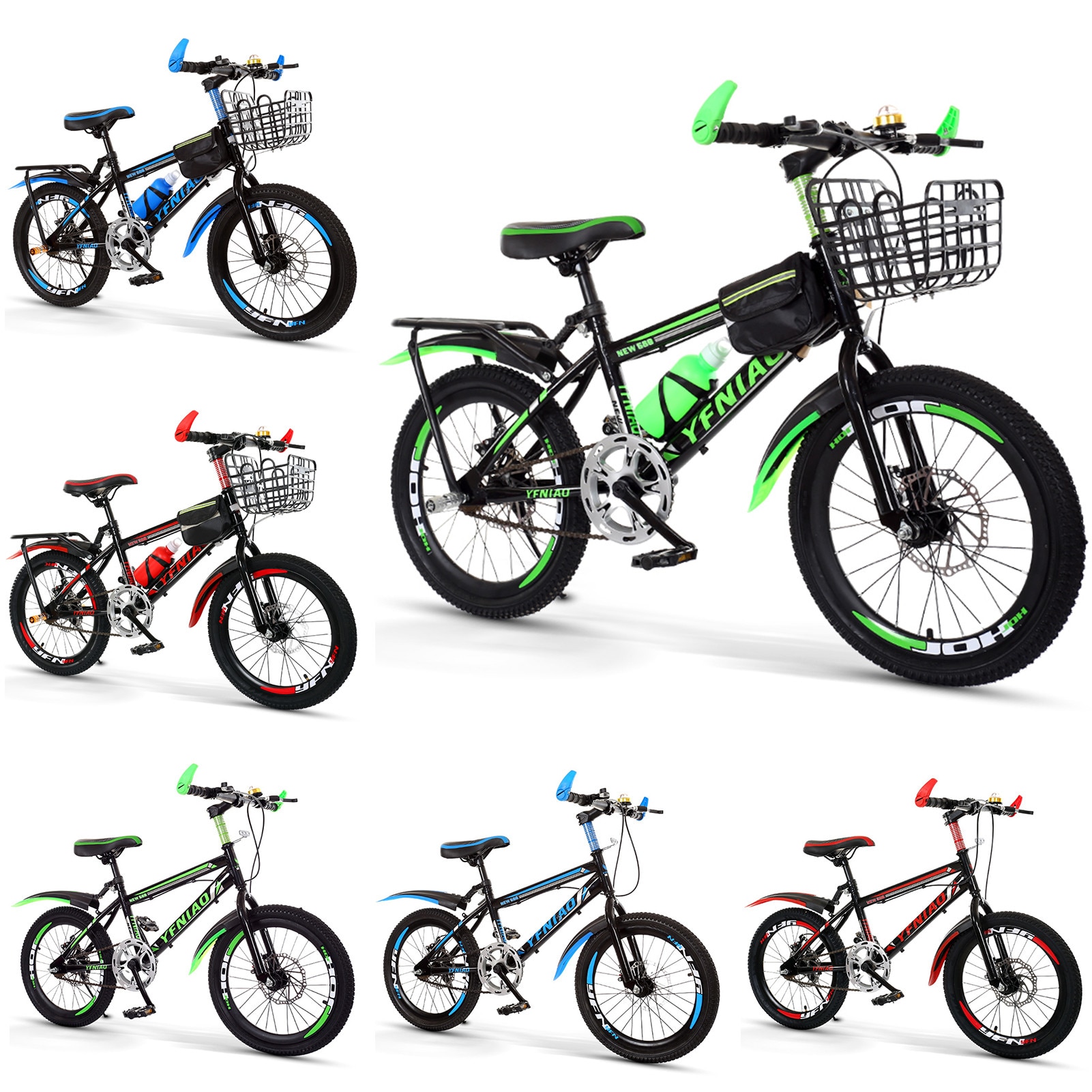 18 Inch Kids Bicycle Mountain Bike Student Bike Fr... – Grandado