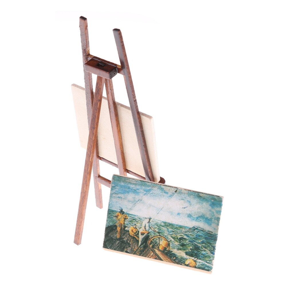 3 stk / sett kunstner staffeli stativ & 2 tremalerier bilde mini kunstner staffeli tre bryllup bordkort stativ vise holder dekorasjon