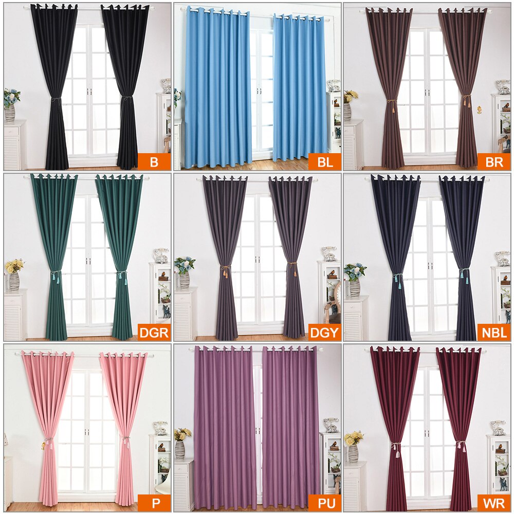 9 cores modernas cortinas blackout sala de isolamento térmico escurecimento para sala estar quarto terminou cortinas