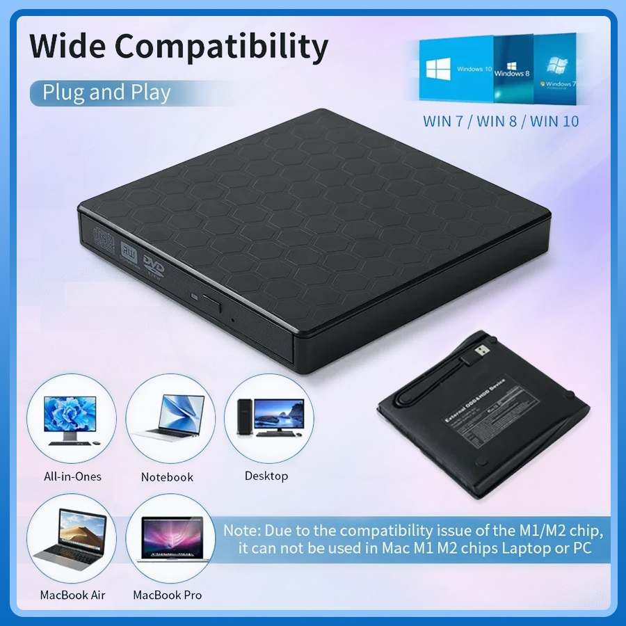 USB3.0 & Type C Slim CD Writer Burner Reader Player Optical Drive External DVD RW CD Drive For Laptop PC DVD Burner DVD Portatil