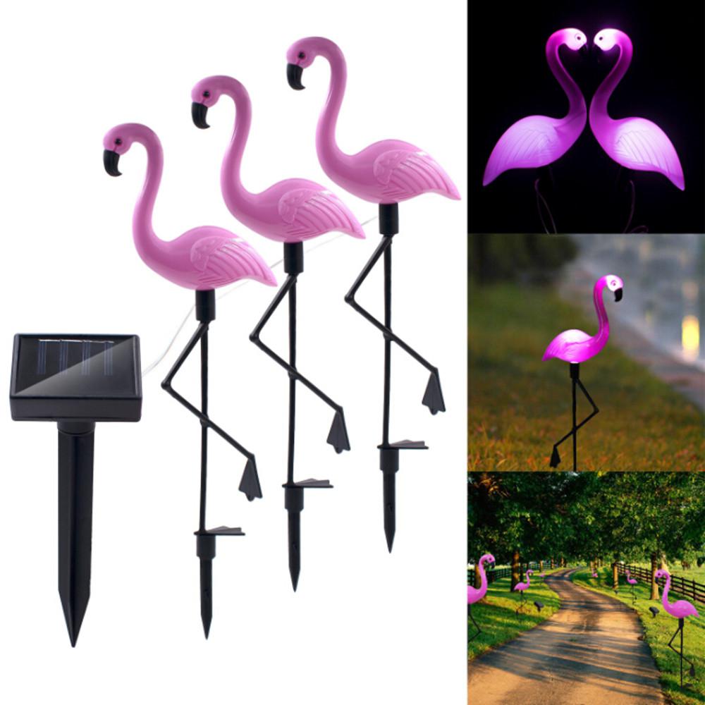 3 stks/set LED Tuin Licht Zonne-energie Flamingo Gazon Lamp Voor Outdoor Tuin Decoratieve Waterdichte led Solar Tuin Verlichting