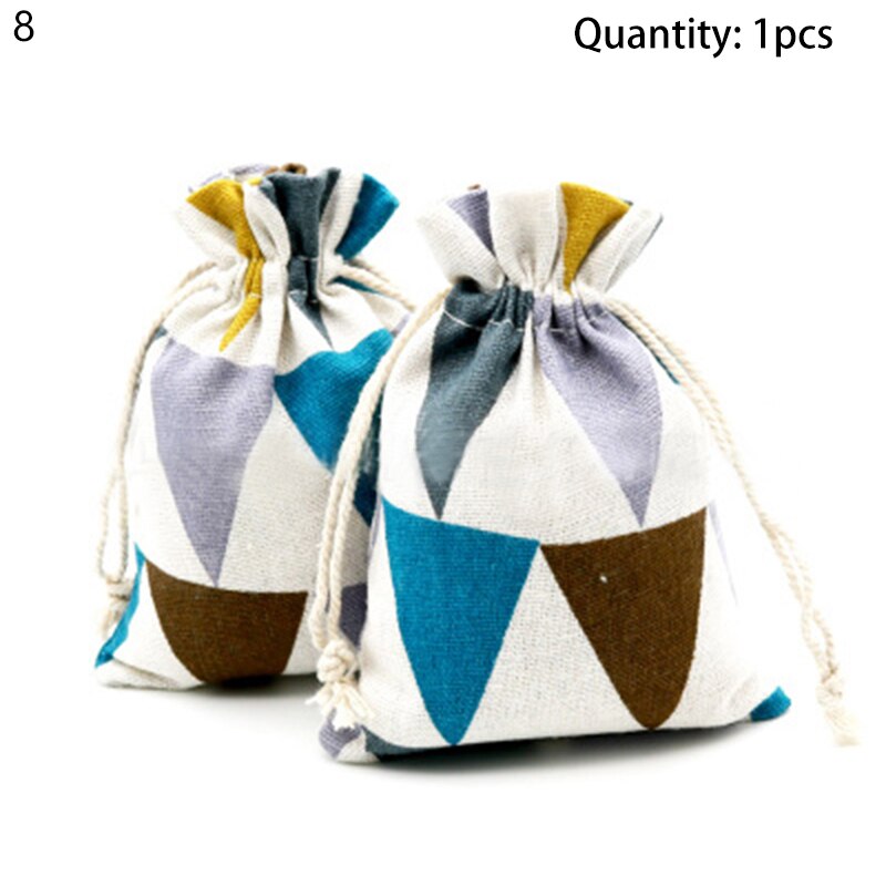 Handmade Cotton Linen Storage Package Bag Drawstring Bag Small Coin Purse Travel Women Small Cloth Bag Christmas pouch: 8