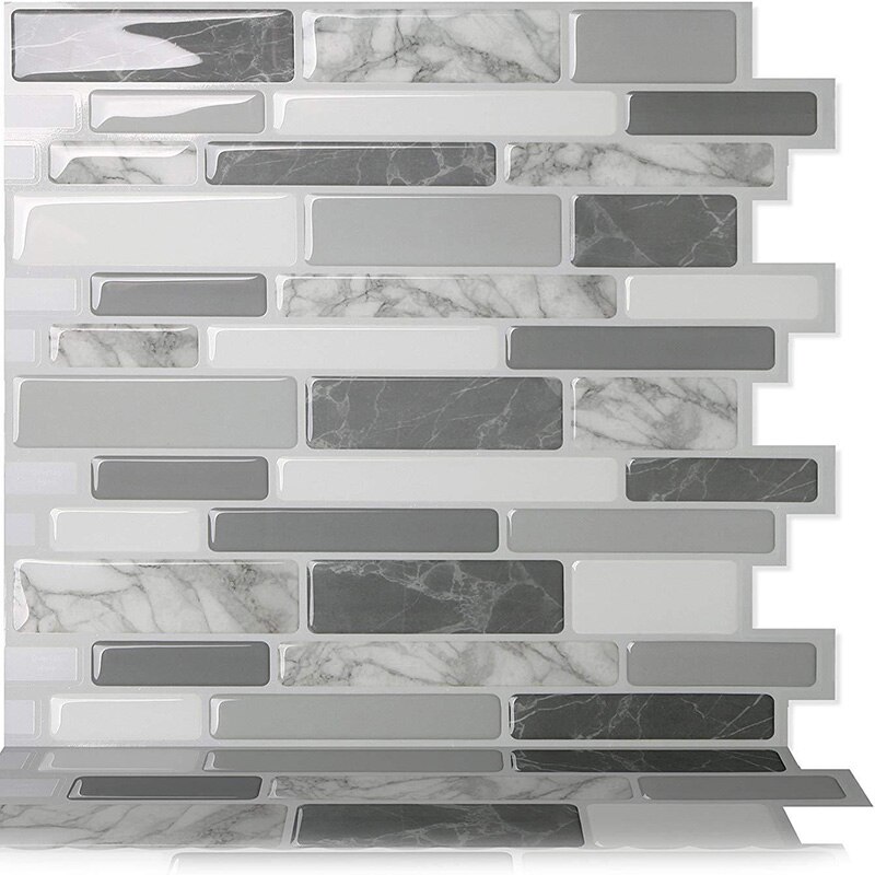 Sticker Kitchen Backsplash Wall Sticker Self Adhesive Mosaic Tiles Bathroom Waterproof DIY Nordic Modern Home Decor-1 Sheet: GRS12