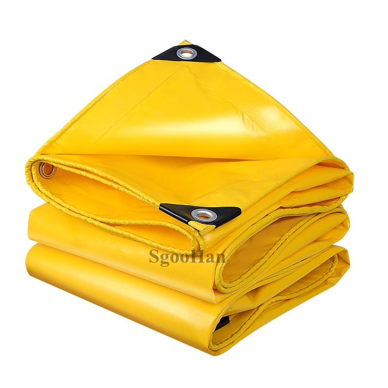 0.45mm Yellow Rainproof Cloth PVC Coated Banner Tarpaulin Oilcloth Outdoor Awning Waterproof Oxford Cloth Sunshade Sail Shelter