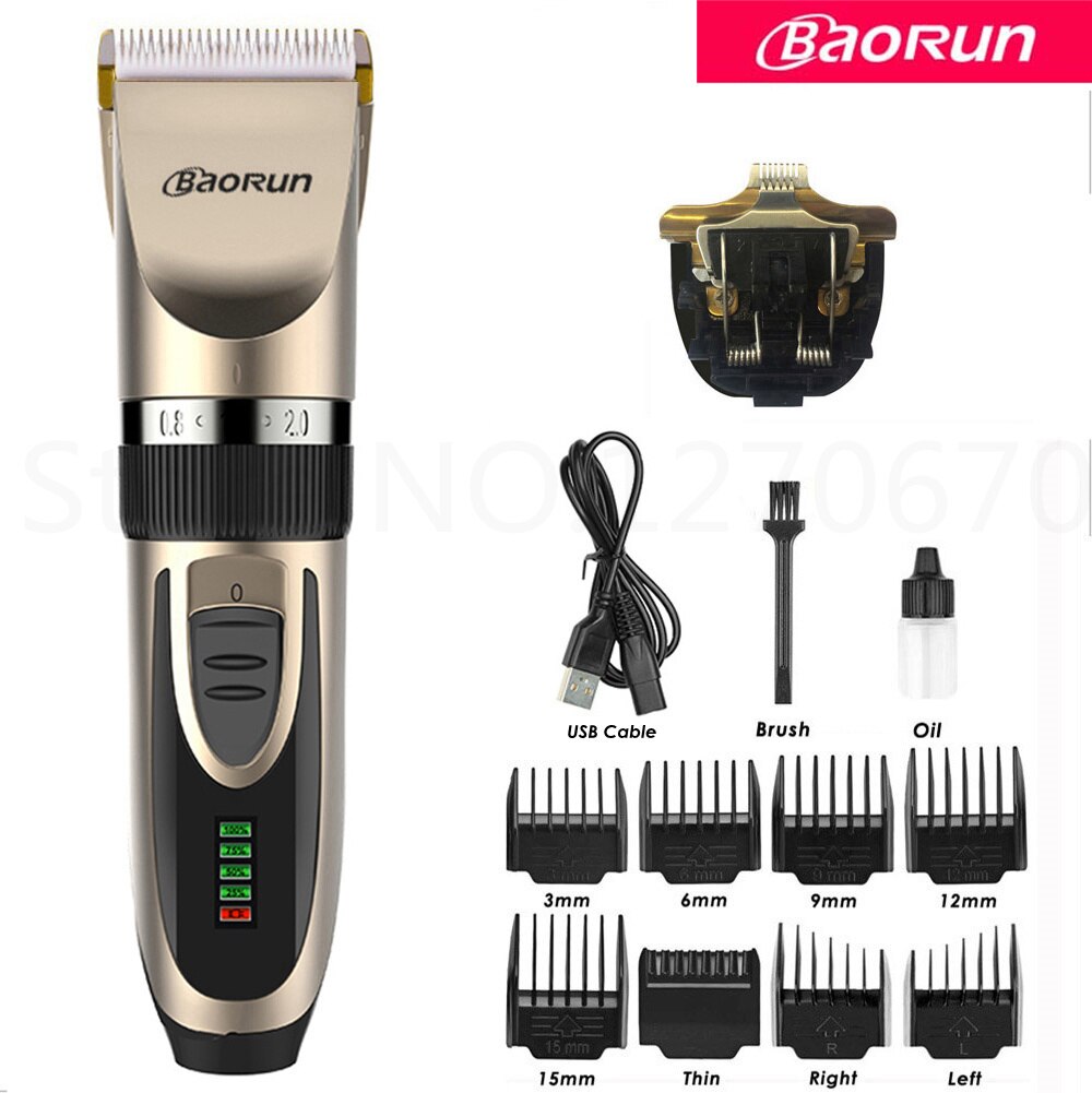 Baorun Honden Clipper Professionele Hond Haar Trimmer Dier Grooming Clippers Kat Scheerapparaat Kapsel Cutter Machine Batterij Display: No Box K Blade