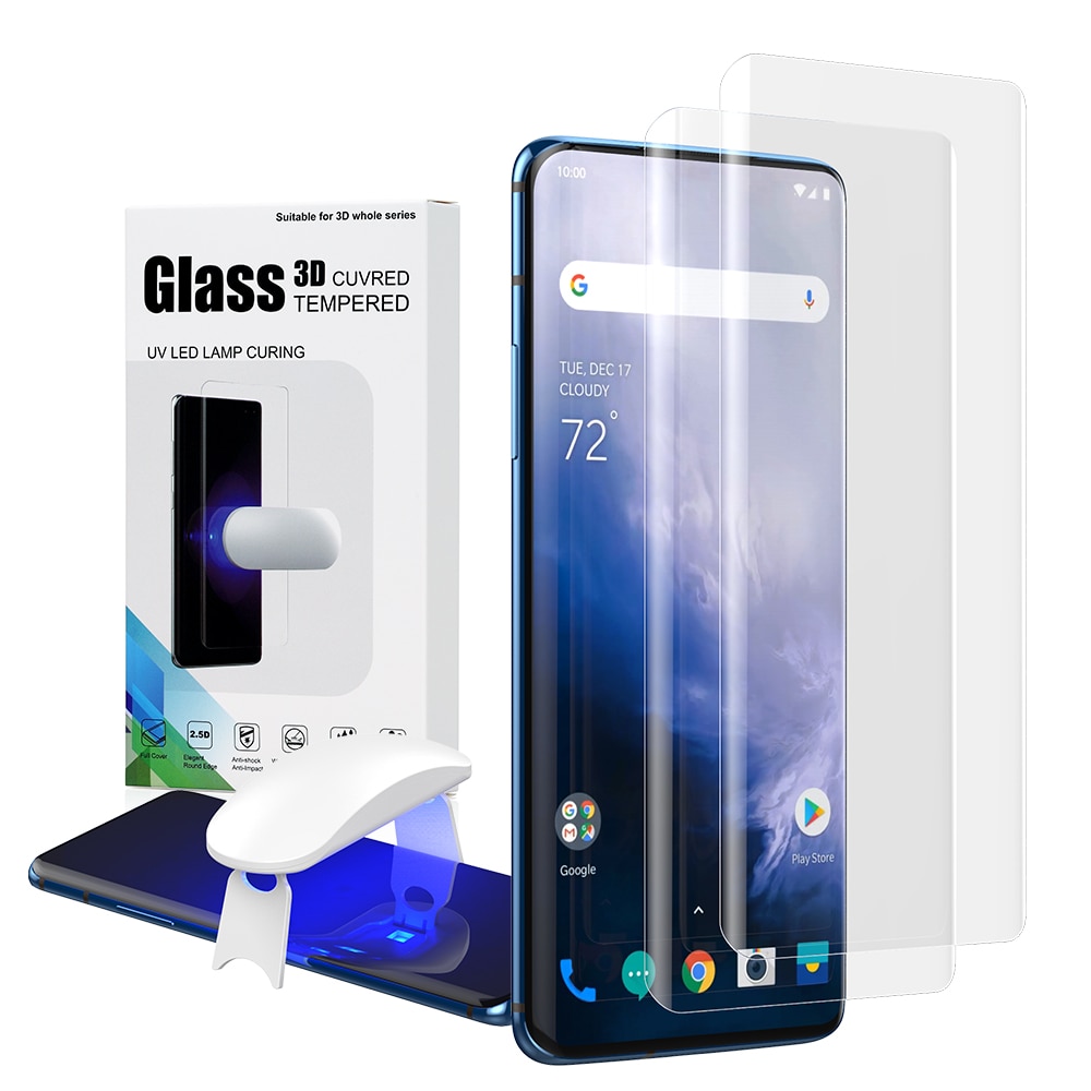 Screen Protector with fingerprint unlock for Oneplus 7 Pro UV Glass film full cover for Oneplus 7T Pro tempered glass