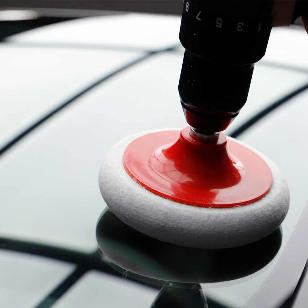 SPTA 4Inch / 5Inch / 6Inch Wool Felt Polishing Pads M14 Thread Felt Wheel Flocking Buffing Pad Car Paint Finish Polishing Disk