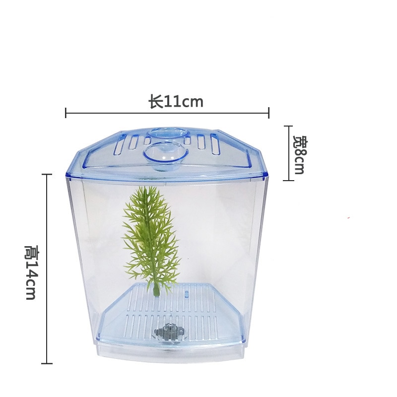 Small Fish Tank Aquarium Tank Kit Beta Fish Tank Set Fish Bowl Accessories for Reptile Jellyfish Goldfish Shrimp Moss Crab: single cylinder
