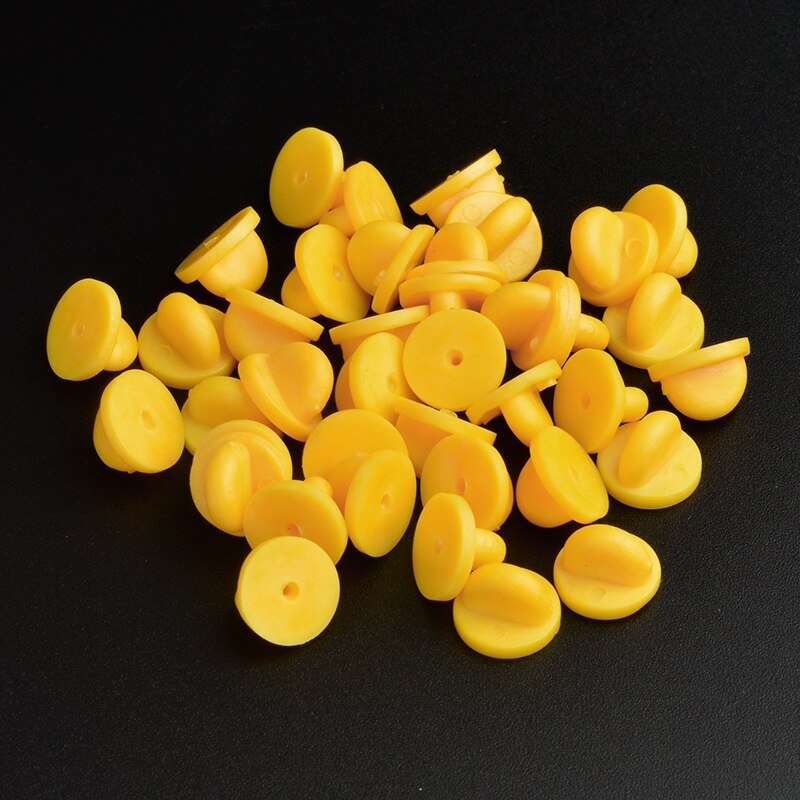 DIY Accessories 30pcs/lot Metal Rubber gold/silver color/black Butterfly buckle Pin caps Clasp Safety pin Jewelry Findings: Rubber Yellow