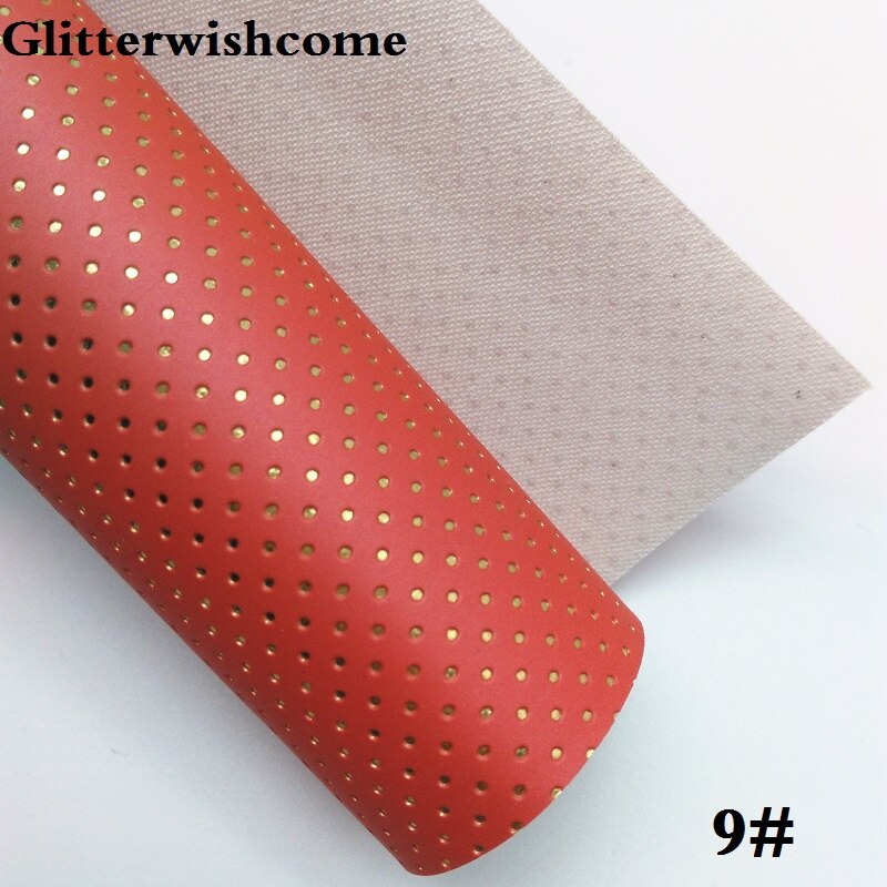 Glitterwishcome 21X29CM A4 tamaño de cuero sintético puntos en alto relieve Tela de cuero de vinilo para arcos GM063A: 9