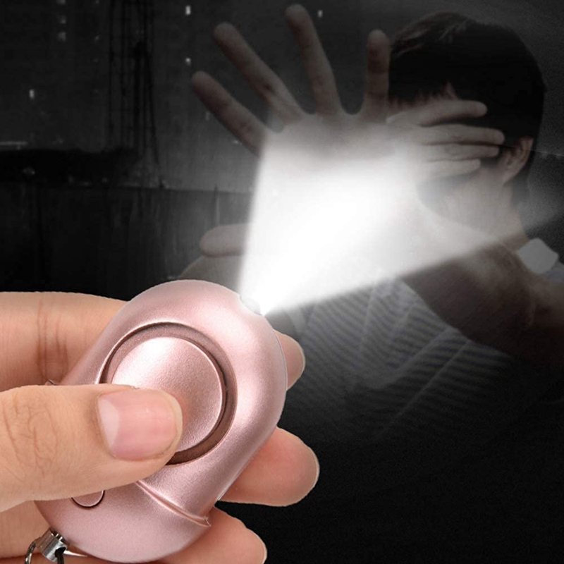 Personal Alarm Attack Alarm,130Db Personal Security Alarm Keychain With LED Emergency Survival Anti-Rape Siren,Rose Gold