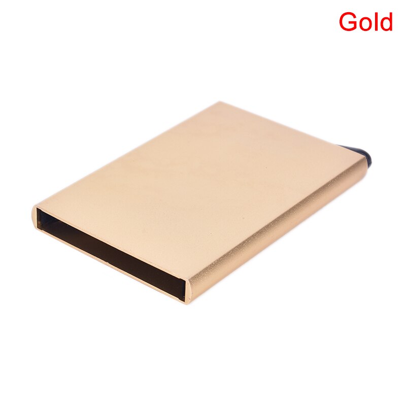 Porta Carte di credito in acciaio inossidabile di qualità da uomo Slim Anti Protect Travel ID titolare della carta portafoglio da donna custodia in metallo Porte Carte: Oro