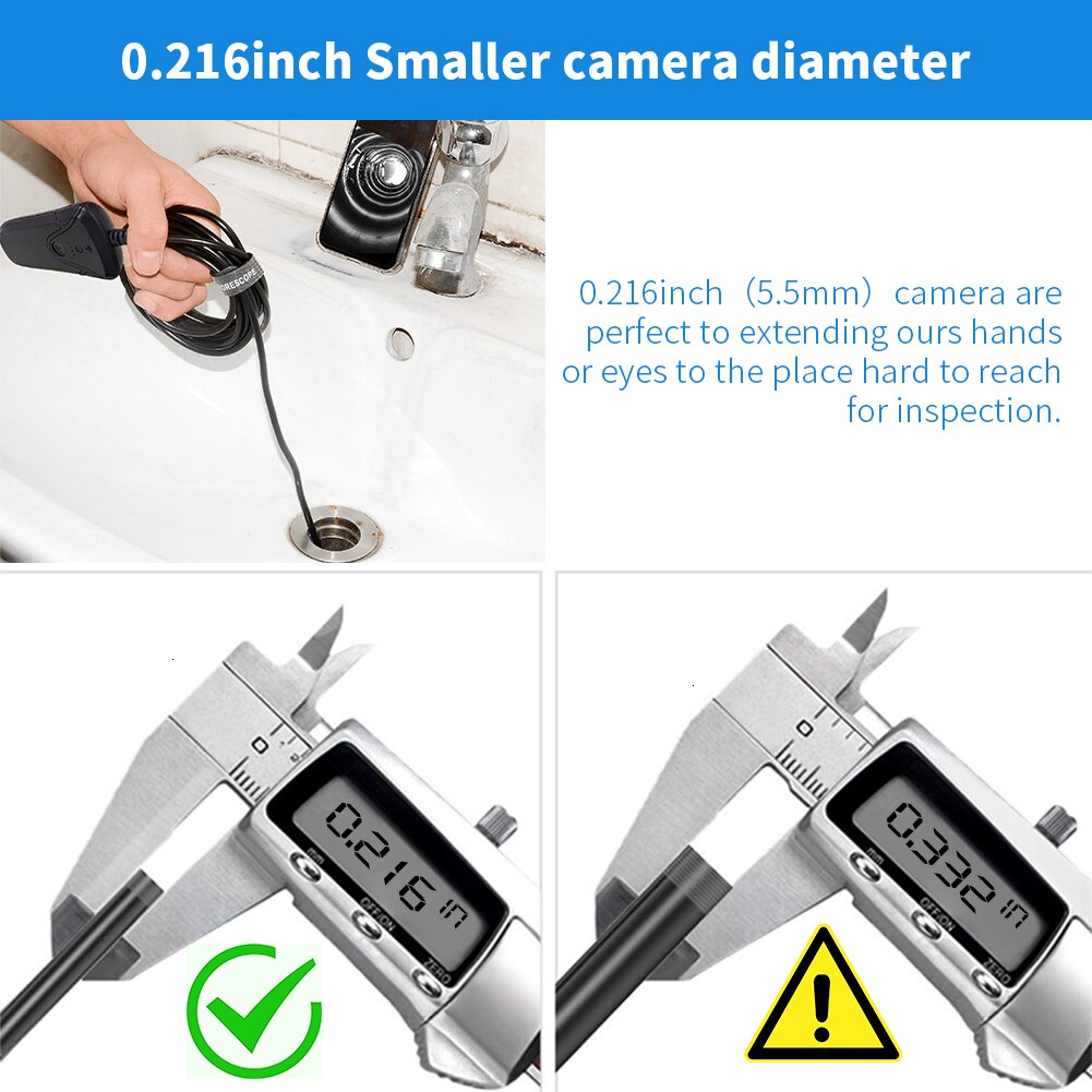WIFI Endoscope Inspection Camera 1080P HD Waterproof Wireless 5.5mm Borescope Camera For Android PC IOS Endoscope 3.5/5m