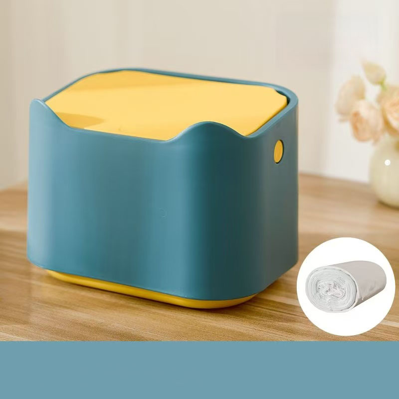 Mini Cat Excrement Trash Can Fully Enclosed Cat Litter Basin Cat Toilet Cat Litter Special Garbage Can Excrement Supplies: green