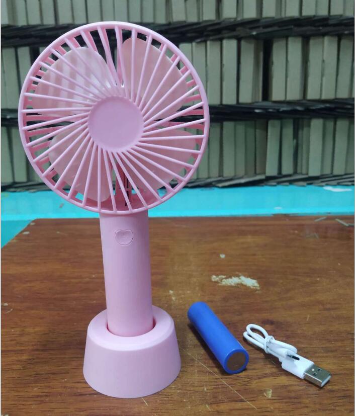 Fabriek Directe Clip Custom Hand-Held Draagbare Cartoon Base Fan Mini Stijl Usb Hand Elektrische Ventilator: pink