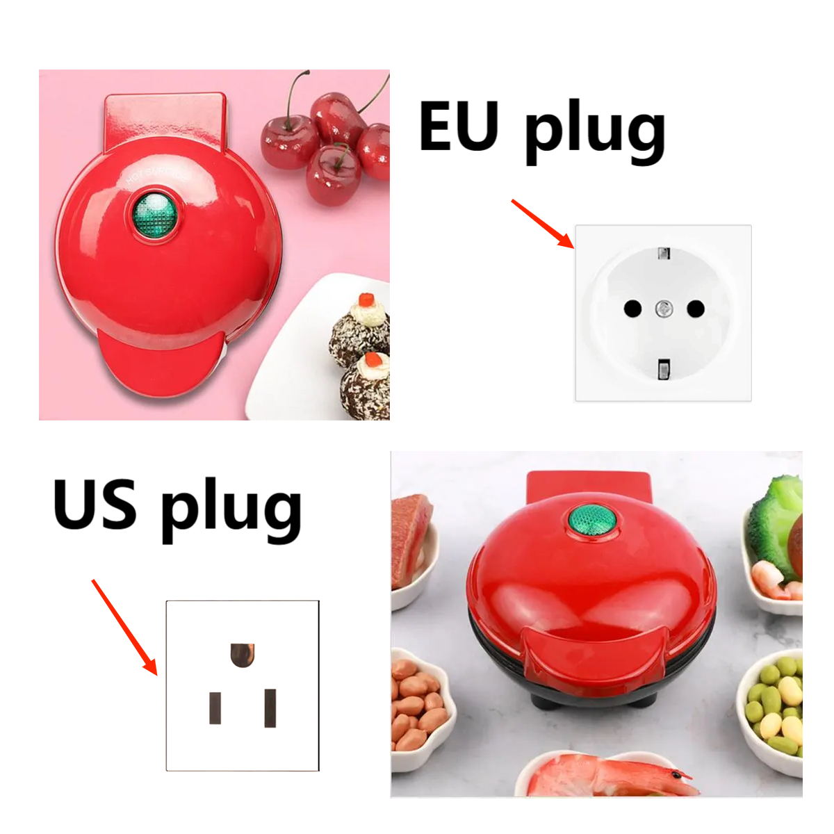 Mini máquina para hacer gofres eléctrica multifuncional, horno para pasteles sándwiches, molde para desayuno, suministros de cocina, utensilios de cocina