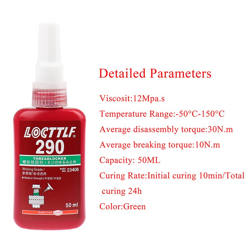 1PC 50ml Sealing Screw Glue Retainer Locking Adhesive Metal Screw Anaerobic Adhesive 243 340 Glue Locking Agent Anti-corrosion: Glue 290