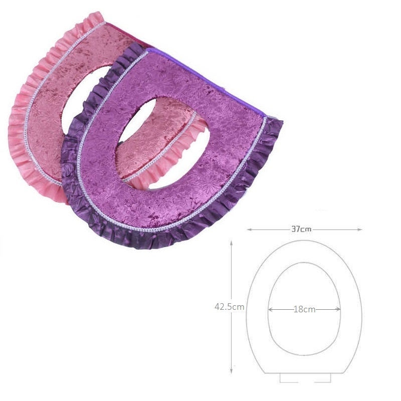2 pcs/set Overcoat Toilet Case Universal Thicked Toilet Seat Cover Warm Plush Toilet Cover Seat Lid Pad For Bathroom Decoration