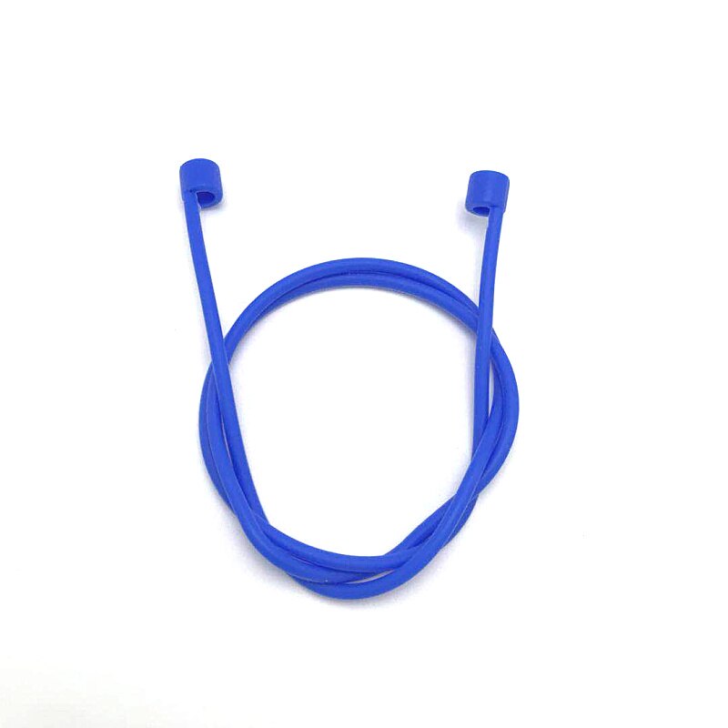 Correa de auriculares para Airpods, correa antipérdida, cuerda para auriculares Bluetooth, Cable de silicona: Azul