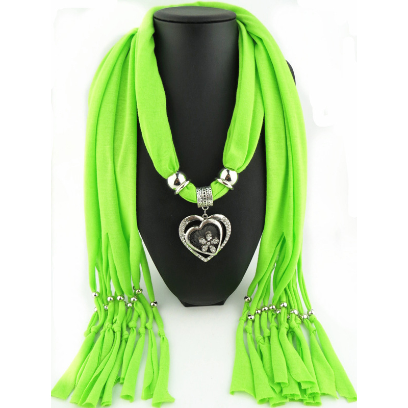 Kvinnor halsdukar halsband smycken hjärta ädelsten halsband hänge halsduk dam tofs halsdukar kvinnliga sjalar foulard femme