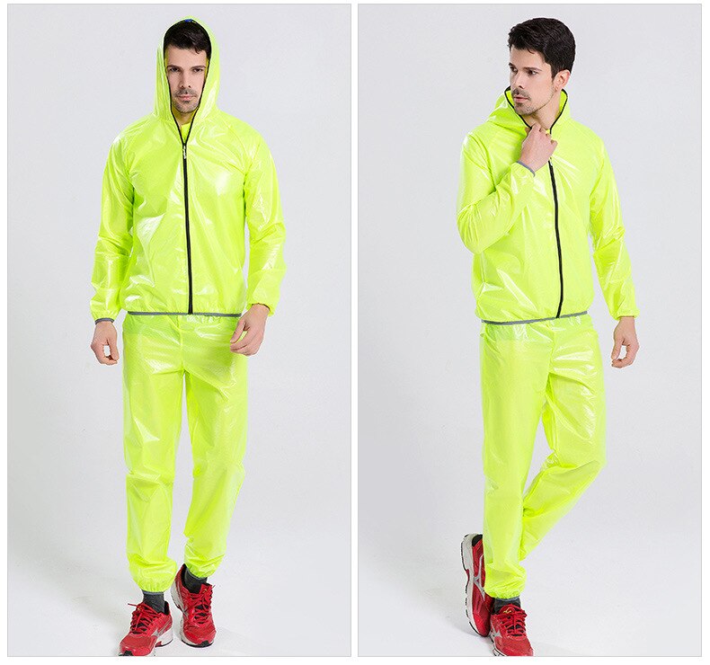 Unisex Sport Regenjas Motorfiets Fietsen Waterdicht Winddicht Regen Pak Regenkleding Ademend Reflecterende
