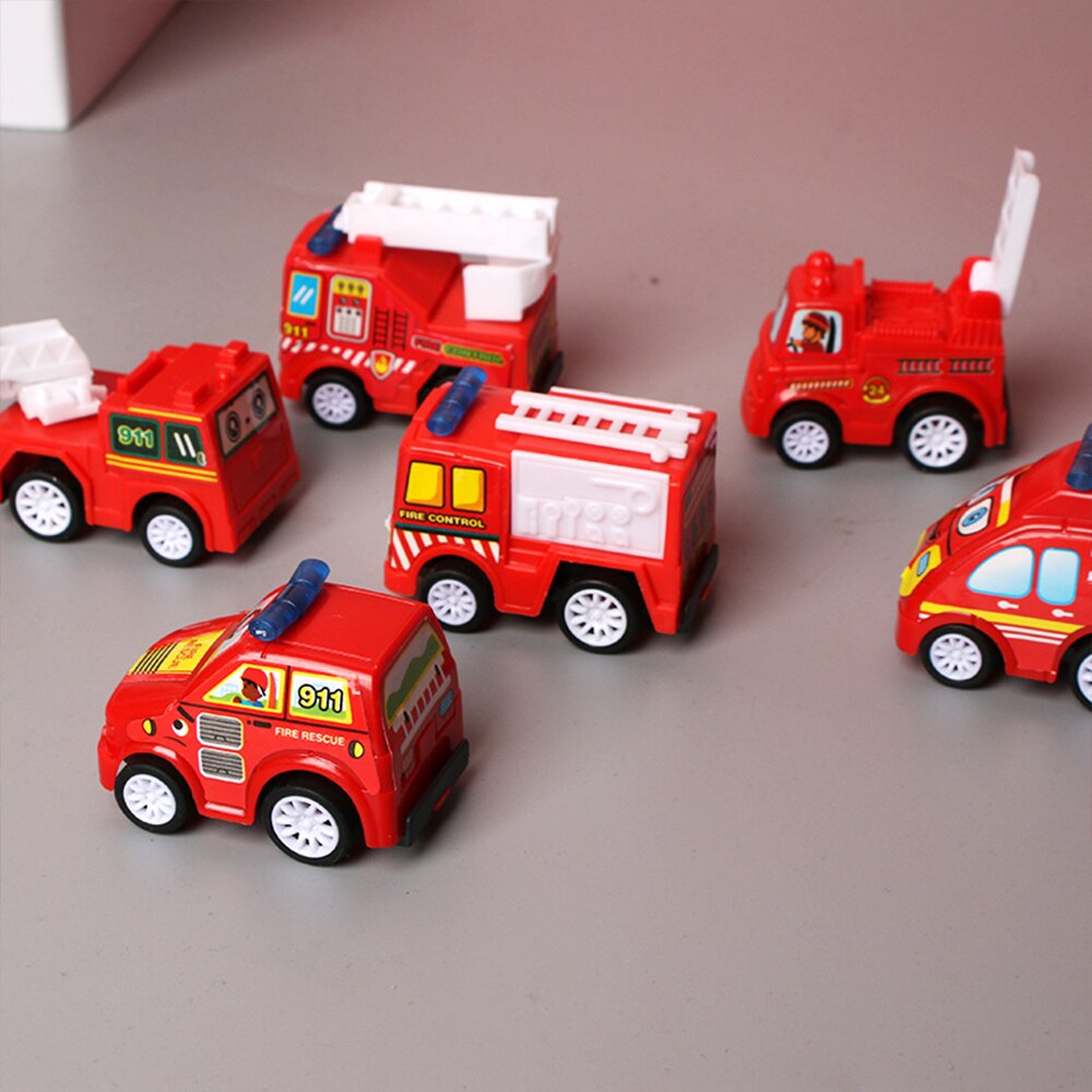 Kinder Mini Autos Modell Spielzeug Auto 6 stücke Pull Zurück Mobile Fahrzeug Jungen Spielzeug Taxi Feuer Lkw Modell Für kinder Gießt Druck Spielzeug