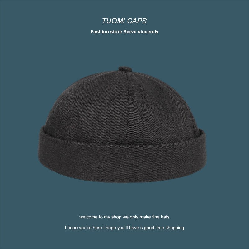 nuevos hombres y mujeres melón de cuero Sombrero estilo boina de lana Yuppie casero Beanie calle tendencia Hip-hop sombrero amantes melón redondo sombrero: A-02