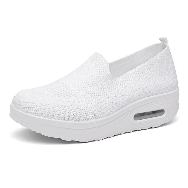 Primavera otoño zapatos oscilantes de mujer mocasines de malla para mujer plataformas planas zapatos de mujer cuñas zapatos de mujer zapatillas de deporte con aumento de altura