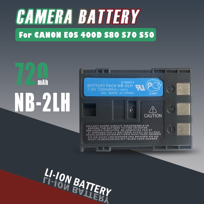 NB-2L NB2L NB-2LH NB2LH 7.4V 720Mah Camera Batterij Voor Canon Eos 350D 400D S80 S70 S45 S50 S60 g7 G9 DC310 DC320 DC330 Rebel Xti