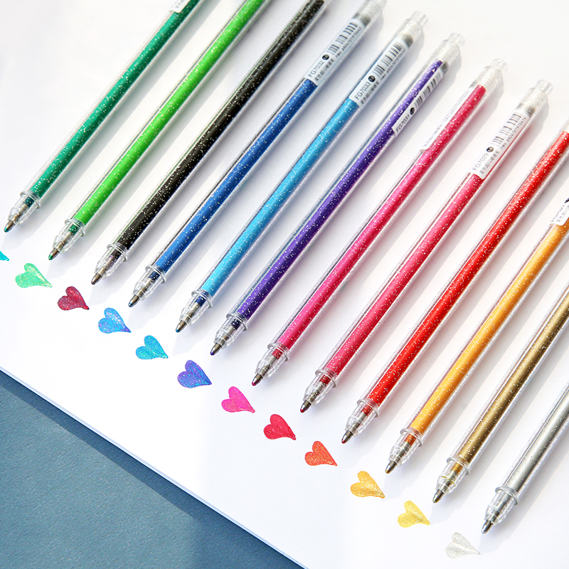 12Stck Blitz farbe Textmarker Kuli-einstellen 1,0mm kugelschreiber Marker Liner hervorhebung zeichnung malen Album kunst Schule f894
