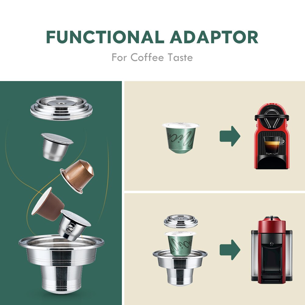 Stainless Steel Converter Adapter For Nespresso Vertuoline Beville/Plus Machine Reusalbe Capsule Coffee Transfer Original Nespre