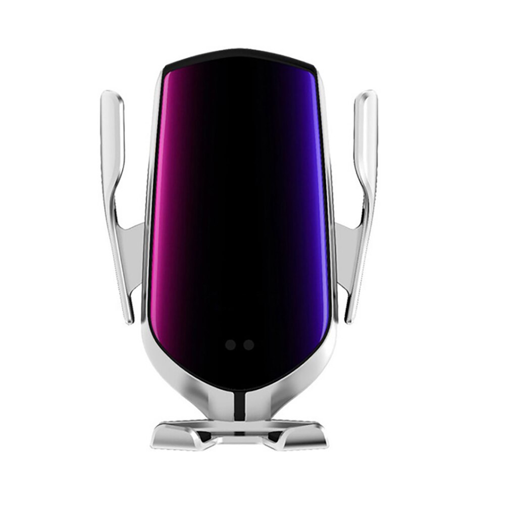 Car Wireless Charger - 10W Fast Charging Holder - Qi Compatible for iPhone, Samsung: Silver-A