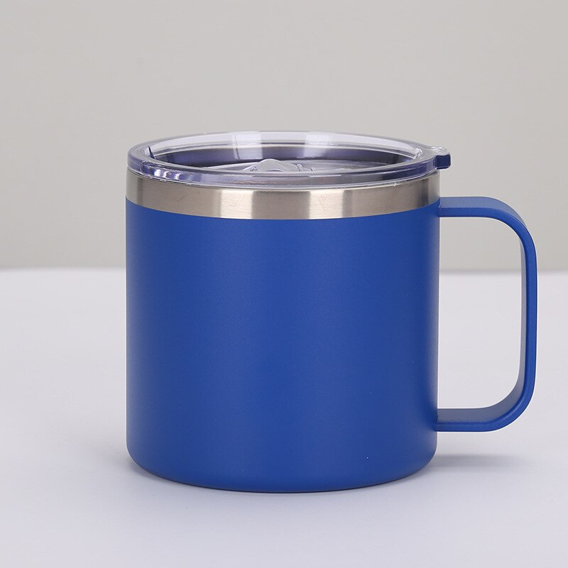 Vaso de Leche de acero inoxidable de 14oz, tazas de doble pared con aislamiento al vacío, vaso de vino de Metal con asas y tapas, taza de café deportiva: X9