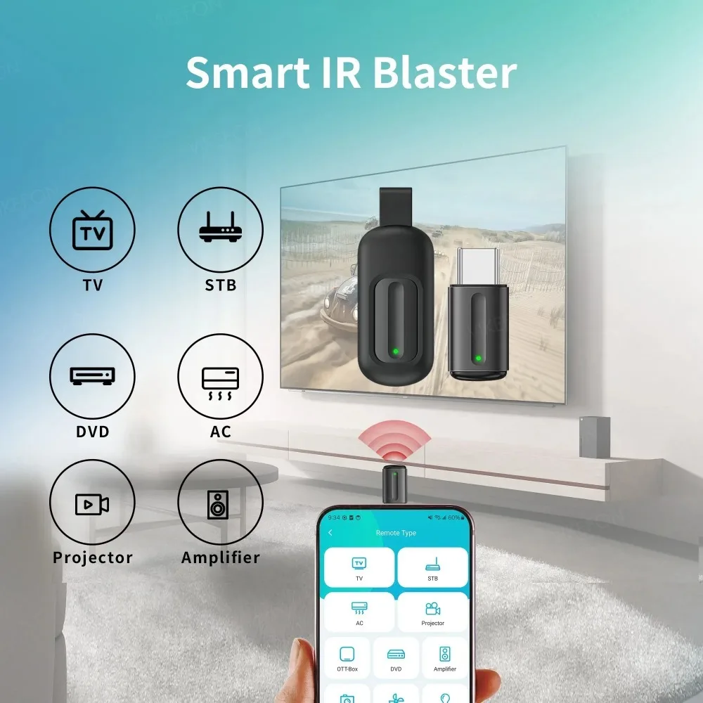 Fifth Generation Capsule Remote Control Mobile Infrared Transmitter Air Conditioner TV Remote Control for iOS Android HarmonyOS