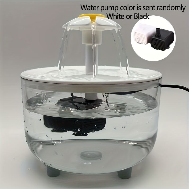 Fuente de agua silenciosa eléctrica USB de 1L para mascotas, tazón de bebida automático para gatos, filtro, dispensador de bebidas para mascotas, bebedero para gatos, filtro de agua: Blanco