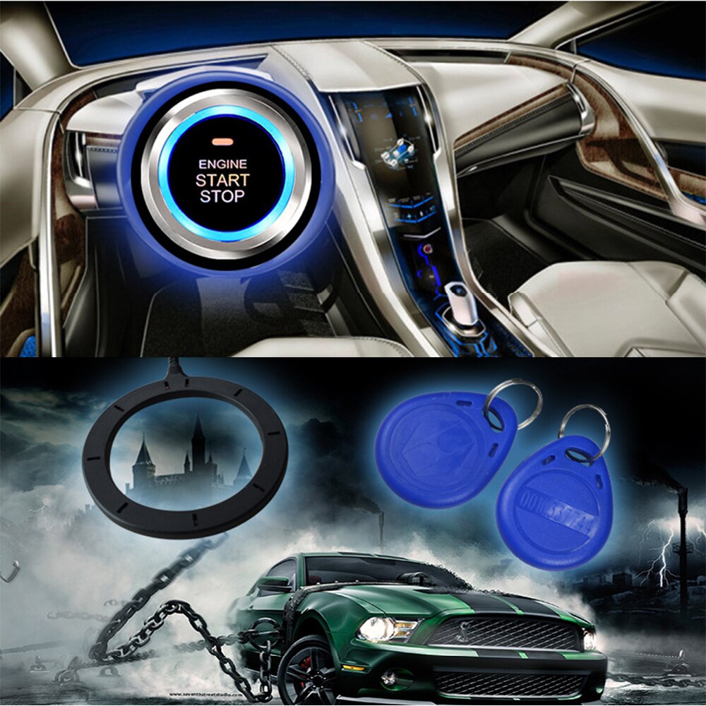 12V Car Engine Push Start Stop Button Ignition RFID Keyless Remote Starter Alarm Ignition System / Keyless Start System