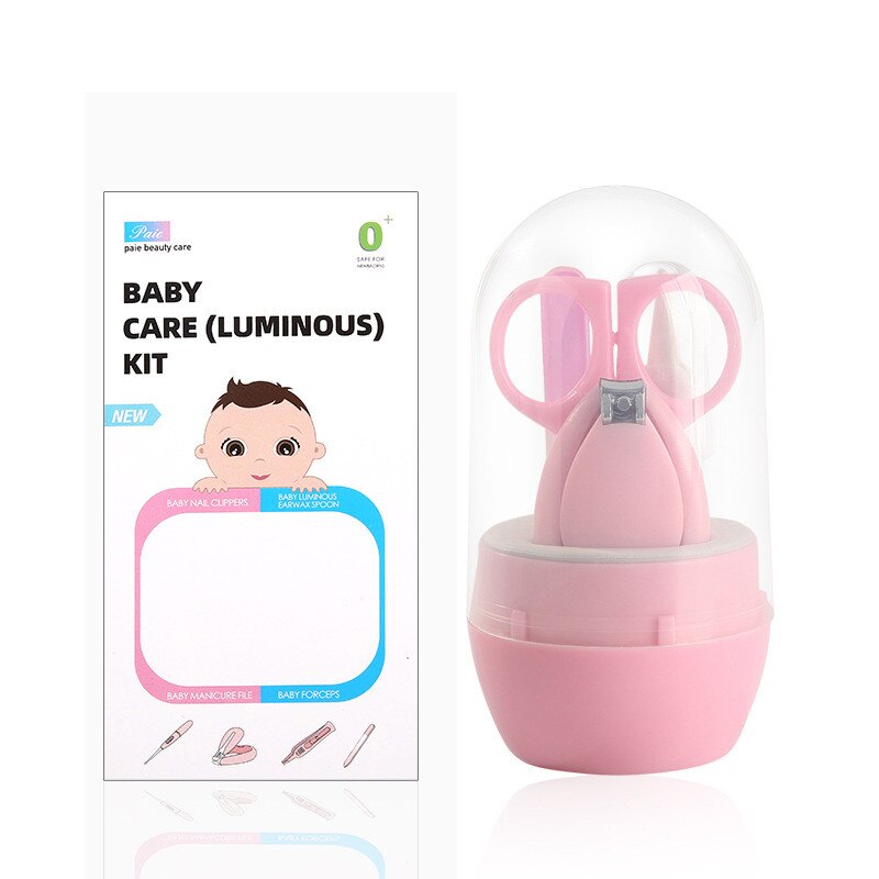 Kit per unghie per bambini 4 in 1, adatto per forbici per unghie per bambini e mani per bambini: pink