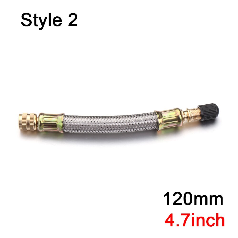 Dysza ze stali nierdzewnej/gumy dla Xiaomi Mijia skuter M365 rozszerzony zawór opony Adapter dysza skuter elektryczny MTB narzędzie rowerowe: Style 2-120mm
